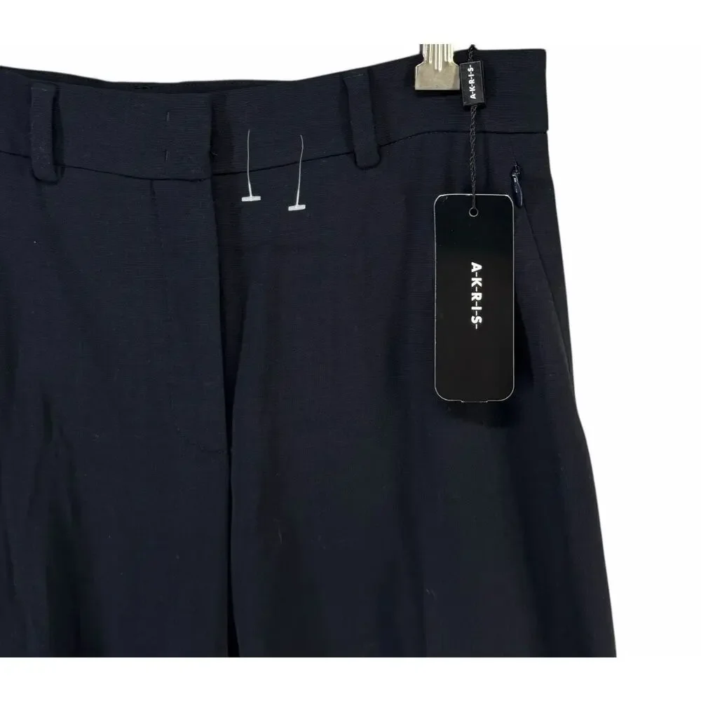 Akris Flore Navy Wool Stretch Tailored Trousers Womens 6 Quiet Luxury‎ NWT $995 - Picture 5 of 15
